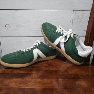 MIA Women's Klair Green Suede Fashion Sneakers – Retro Low Top – 8.5